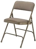 Set of 4 Beige Fabric Upholstered Premium Folding Chair