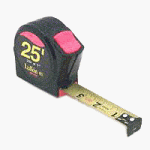 Black Case Tape Ruler, 3/4 x 16