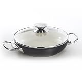 Berndes 78918 Balance Smart Induction Aluminium Schmorkasserolle keramik mit Glasdeckel 28 cm, 4.2 Liter