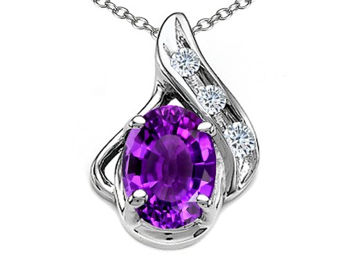 Oval Amethyst Pendant in 14k Yellow Gold