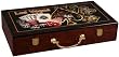 Glossy Wooden Poker Chip Case - Holds 300 Chips, 2 Decks of Playing Cards and Dice