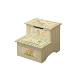 Step Stool W/Storage - Crackle Finish -Safari
