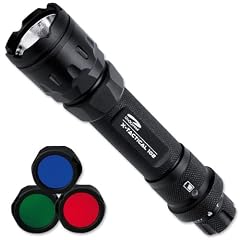 LiteXpress LXL440001 X-Tactical 102 Aluminium-Taschenlampe, 1 Cree Hochleistungs-LED mit Lichtleistung bis zu 174 Lumen, stufenlos dimmbar, inklusiv 3 verschiedene Farbfilter, Leistungsangabe nach ANSI-Standard, schwarz