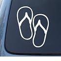 FLIP FLOPS - Sandals - Car, Truck, Notebook, Vinyl Decal Sticker #1012 | Vinyl Color: White