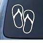FLIP FLOPS - Sandals - Car, Truck, Notebook, Vinyl Decal Sticker #1012 | Vinyl Color: White