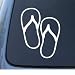 FLIP FLOPS - Sandals - Car, Truck, Notebook, Vinyl Decal Sticker #1012 | Vinyl Color: White