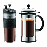 Bodum Chambord 34-Ounce Locking-Lid French Press Coffee Maker, 8-Cup with Bonus 15-Ounce Travel Press and Lid