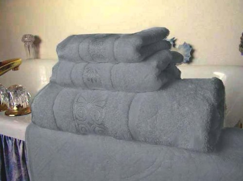 MARRIKAS Egyptian Cotton 6 Piece Jacquard Towel Set SILVER
