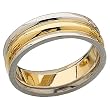18K Yellow Gold & Platinum Comfort Fit Men's Wedding Band