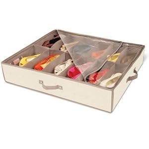 DAZZ Underbed Shoe Storage with Cedar Natural Canvas