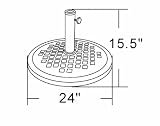 DC America UBP24241-BR 24-Inch Cast Stone Umbrella Base, Made from Rust Free Composite Materials, Bronze Powder Coated Finish