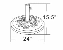 DC America UBP24241-BR 24-Inch Cast Stone Umbrella Base, Made from Rust Free Composite Materials, Bronze Powder Coated Finish