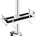 Linkidea Direct Shower Caddy Shelf for Slide Bar, Bathroom Shower Rack Organizer Sponge Soap Holder for Shampoo Soap, with Stainless steel guardrail, Adjustable Shower Shelves with Wall Hanging Hook
