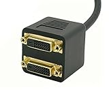 Caxico は、DVI-D デジタル スプリッター ケーブル デュアル モニター表示 1 男性 2 女性 - 1 フィート
