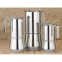 ILSA 122-3, Stainless Steel Stove-Top Espresso Maker, 3- cup