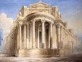 Nw Angle of Bank of England by Joseph M Gandy. Art Print Poster FRAME IT.. 26 inches width by 20 inches height. Highest Quality Art Poster Print