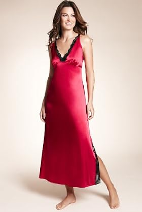 Autograph Satin Deep V Neck Long Nightdress