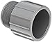 GF Piping Systems PVC Pipe Fitting, Adapter, Schedule 80, Gray, 1-1/2