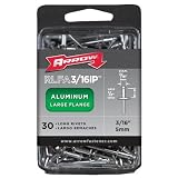 Arrow Fastener RLFA3/16IP Long Large Flange Aluminum 3/16-Inch Rivets, 30-Pack