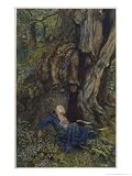 Merlin Reveals the Secrets of His Magic to Vivien Who Promptly Deserts Him Art Giclee Poster Print by Eleanor Fortescue Brickdale, 12x16