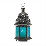 Review NetGift 37438 / Blue Glass Moroccan Style Lantern