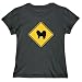 SIGN Alaskan Klee Kai - CROSSING SIGN Dogs Womens T-Shirt (Dark Silver, Sizes X-Small - XXX-Large)