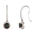 14K White Gold Onyx and Diamond Earrings
