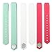 bayite Accessory Silicone Watch Band for Fitbit Alta White Pink Teal, Small 5.5 - 6.7 inches