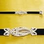 7-9&Quot;18kw Black Rubber Fancy Diamond Marquise/Floating Diamonds Bracelet
