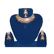 Indian Jewelry Kundan Style Necklace Set and Earring in Antique Finish Gold and Beads-4pc Set(Brand New) Free Shipping ~ Mogul Interior