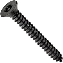 Black Oxide Alloy Steel Tamper Resistant Sheet Metal Screw, USA Made, Flat Head, Tamper Resistant Pin-In-Star Drive