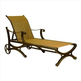 Rialto Adjustable Sling Chaise Lounge with Wheels by