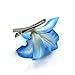 Fashion Wedding Bridal Flower Fabric Dendrobium Orchid Hair Clip Brooch Barrette Blue