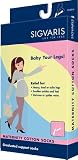 Sigvaris Women's Casual Cotton Maternity Knee High Socks 15-20mmHg, B, White