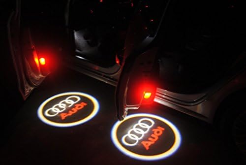Komingo Sold Car Logo Ghost Shadow Emblems Wireless Door Sensor Lights No Drill Type Led Laser Door Shadow Light Welcome Projector Lamp 2 Qty Pack (AUDI 5TH)