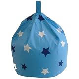 Cotton Blue White Stars Bean Bag with Beans