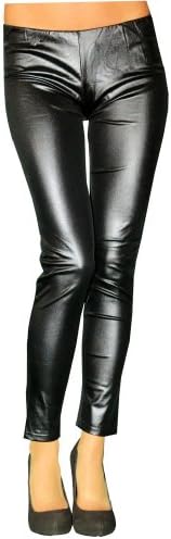 FunDesires Black Faux Leather Leggings One Size
