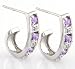 1/2 ct. tw. Amethyst and Diamond J Hoop Earrings