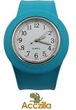 watch:Acczilla Slap Watch - Silicone Slap On Watch - Aqua Blue - Large