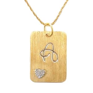 Buy 10K Gold Overlay Sterling Silver w  Diamond Accent A Initial Pendant by Amazon.com Collection