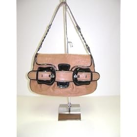 Fendi Handbags Tan with Black Trim Leather 8BR551