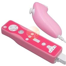 PINK/RED SKIN Cover FOR NINTENDO WII REMOTE+NUNCHUCK