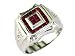 Men's Diamond & Ruby Ring in 14K White Gold(TCW 1.61) Men's Diamond & Ruby Ring in 14K White Gold(TCW 1.61)