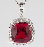 Princess Cut Pendant - RED