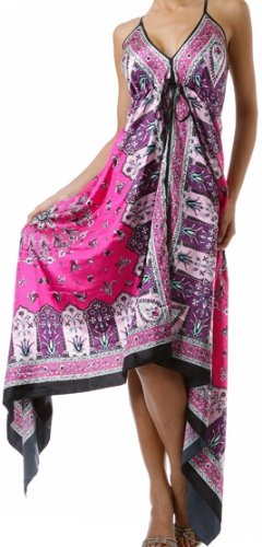 Women Casual Dresses FOHandkerchiefC 908 Silk Feel Handkerchief Hem Criss Cross Back Adjustable Maxi / Long Dress Purple / Pink 413NsZmZ%2B1L Women Casual Dresses FOHandkerchiefC 908 Silk Feel Handkerchief Hem Criss Cross Back Adjustable Maxi / Long Dress Purple / Pink