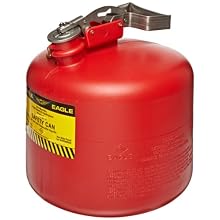 Eagle 1537 Type I Safety Can, 12-1/2" Width x 13" Depth, 3 Gallon Capacity, Red