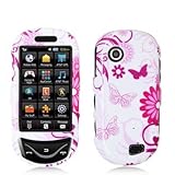 White / Pink Butterfly Flowers Design Crystal Hard Skin Case Cover for Sams ....