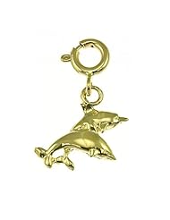 Dazzlers Solid 14 karats gold Dolphin Charm Pendant Available in three colors from jewelsberry (weights: 0.9 grams only)