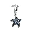 14K White Gold Sapphire and Diamond Starfish Charm/Pendant