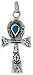 Sterling Silver 1 1/16 (27 mm) Ankh with Reconstituted Turquoise